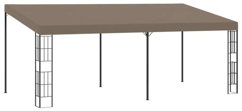 vidaXL Gazebo de montagem na parede 6x3 m tecido cinzento-acastanhado