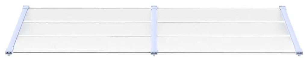 Toldo para porta 239x90 cm policarbonato cinzento/transparente