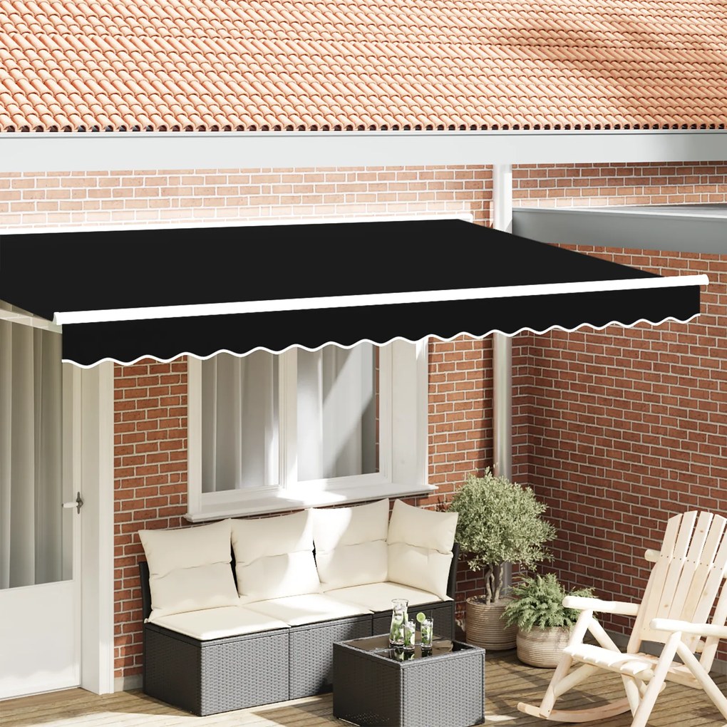 vidaXL Valance de Toldo para Estrutura de 4 m Preto 3.8x0.2 m