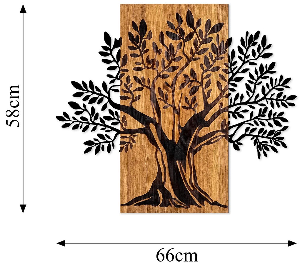 Acessório Decorativo de Parede Monumental Tree 2 – Nogueira e Preto –