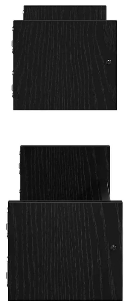 Prateleiras de Parede 2 pcs Preto Carvalho 60x16x14 cm Madeira de Enge