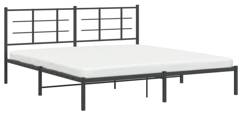 Estrutura de cama com cabeceira 183x213 cm metal preto
