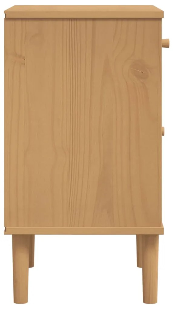 Mesa de cabeceira SENJA 40x35x65 cm pinho maciço castanho