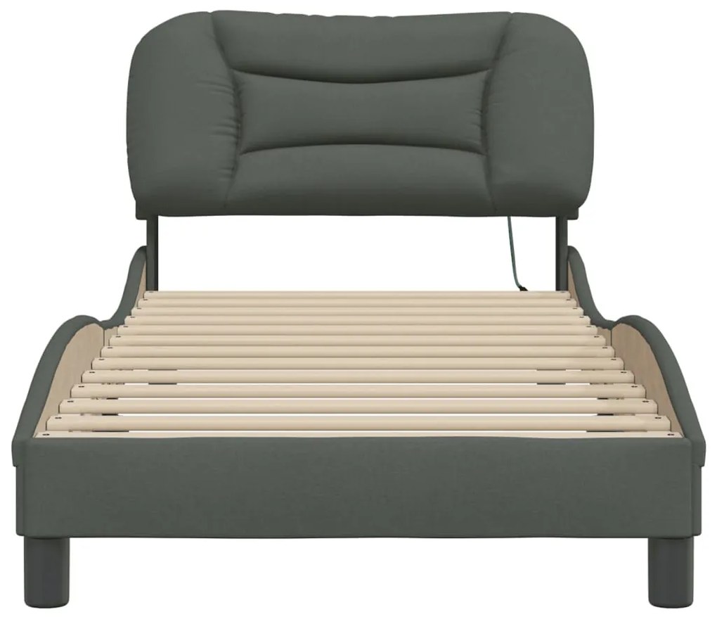 Estrutura de cama com LED sem colchão 80x200 cm tecido