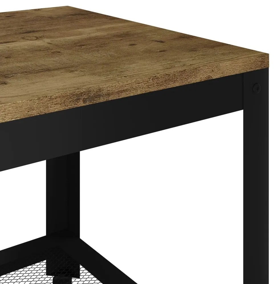 Mesa de centro 90x45x45 cm MDF e ferro castanho-escuro e preto