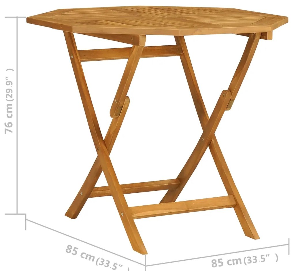 5 pcs conjunto de jantar p/ jardim madeira de teca maciça