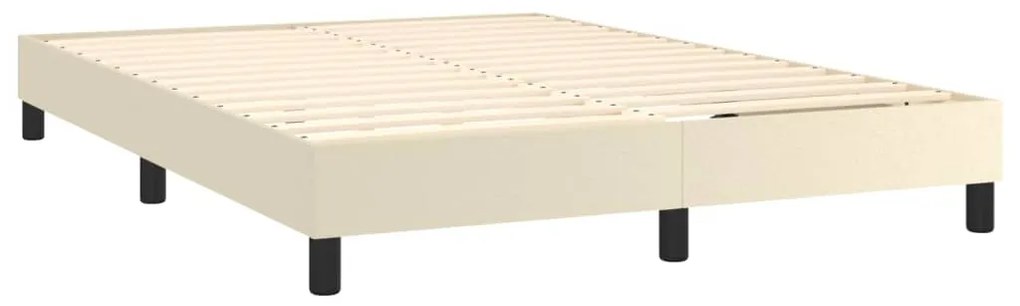Estrutura de cama 140x200 cm couro artificial cor creme