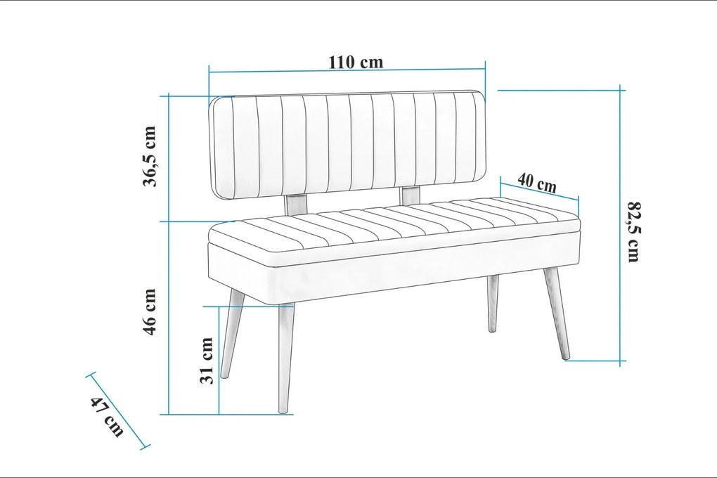 Banco Vina – Branco Pedra – 110x82,5x40 cm