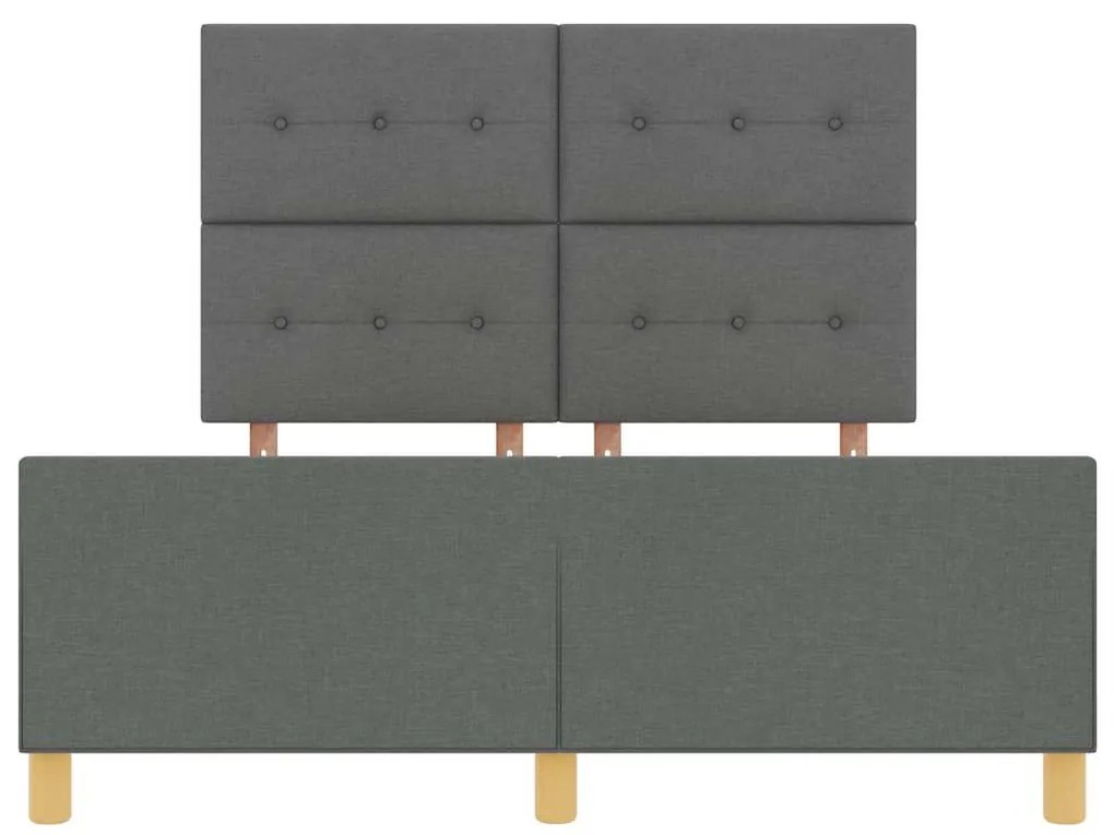Cama vidaXL Cinza Escuro 140x200 cm Tecido