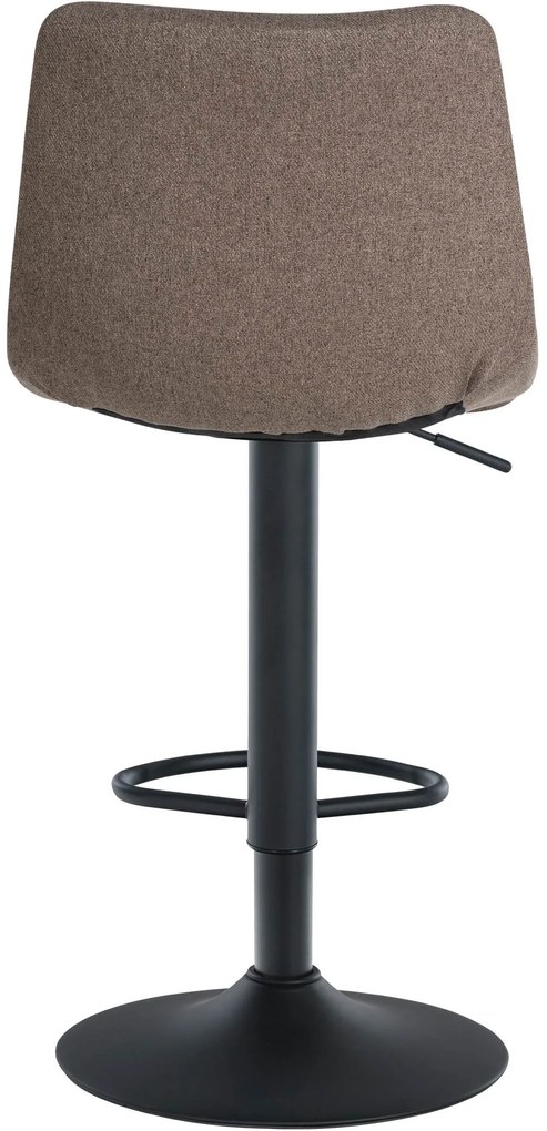 Banco de bar Jerry em tecido com estrutura preta 87-108,5 x 43 x 46,5 cm Castanho acinzentado