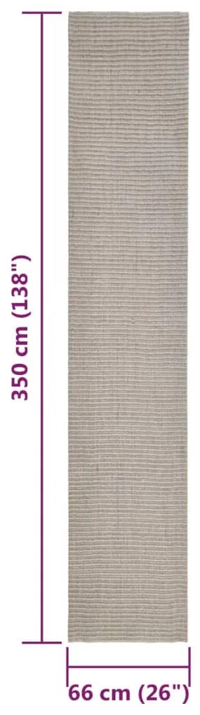 Tapete sisal natural 66x350 cm cor areia