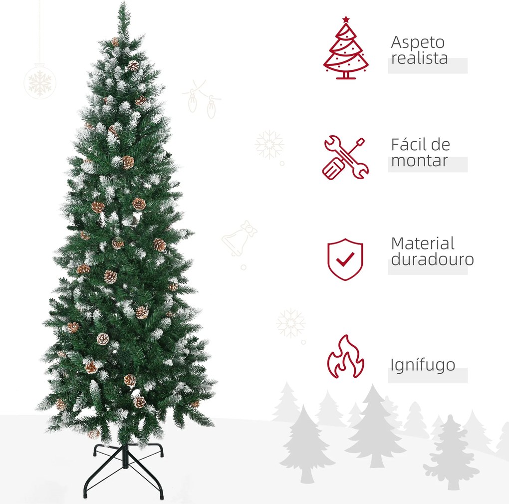 Árvore de Natal Artificial com Neve 180 cm 508 Ramos Realistas 49 Pinh