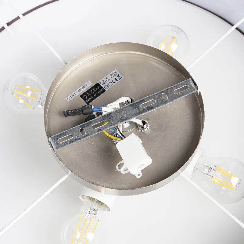 Candeeiro de teto rústico castanho 50 cm - Drum