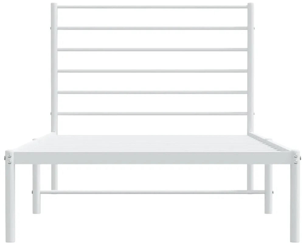 Estrutura de cama com cabeceira 90x200 cm metal branco