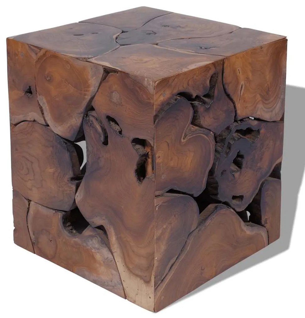 Banco em madeira de teca maciça 40x40x45 cm