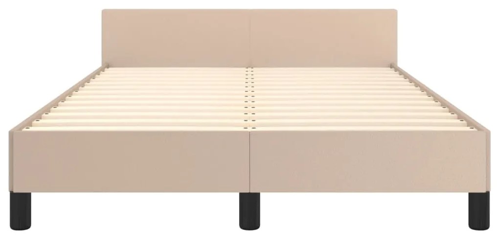 Estrutura de cama sem colchão 120x190cm couro artif. cappuccino