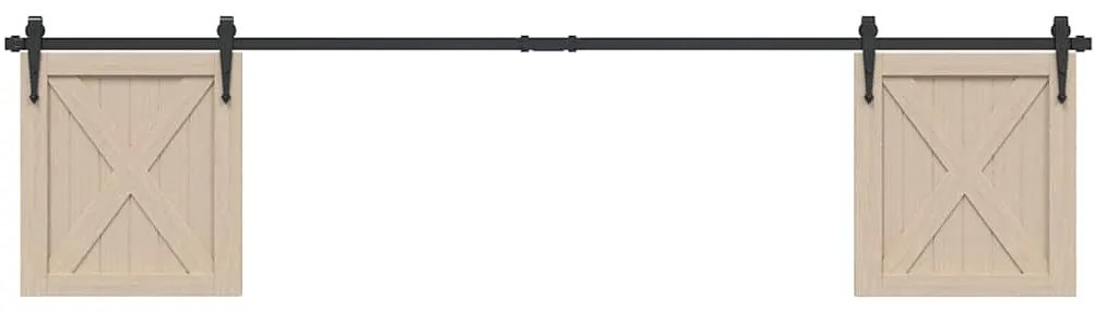 vidaXL Kit para armário deslizante aço carbono 213 cm