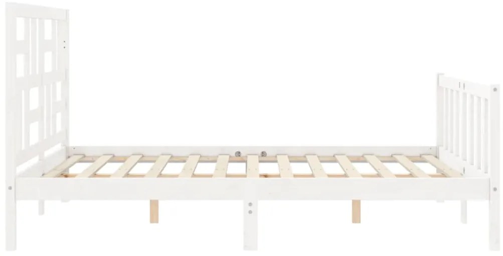 Estrutura de cama King Size com cabeceira madeira maciça branco