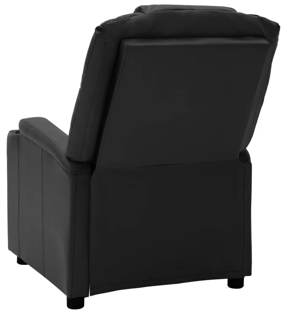 Poltrona Kaila de Massagens Reclinável em Couro Artificial - Preto - D