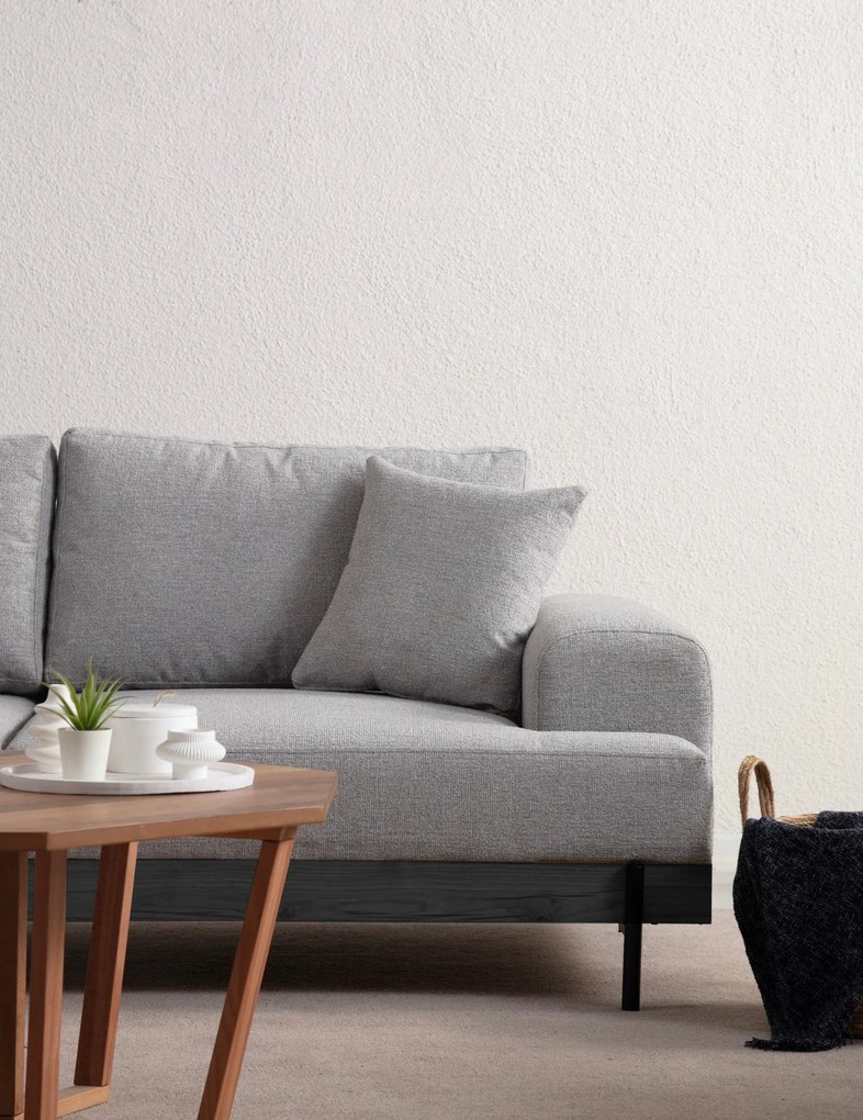 Sofá de 3 Lugares Eti – Cinzento – 220 cm x 98 cm x 78 cm
