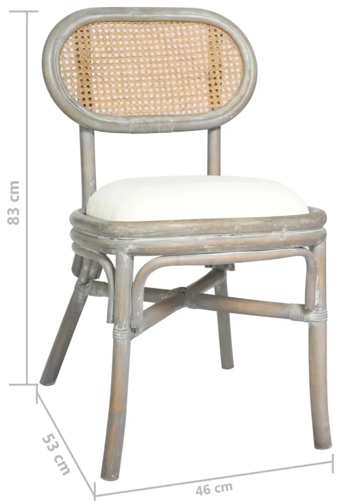 Cadeiras de jantar 6 pcs linho cinzento