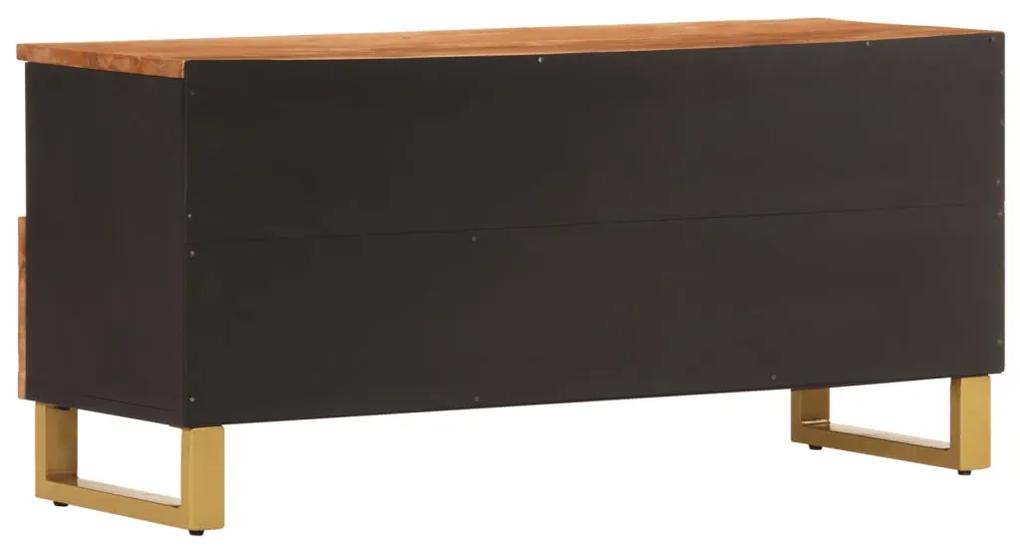 Móvel de TV 100x33,5x46 cm mangueira maciça castanho e preto