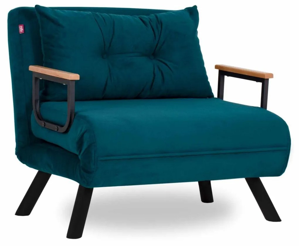 Poltrona Cama "Versa" – Verde Petróleo – Design Moderno