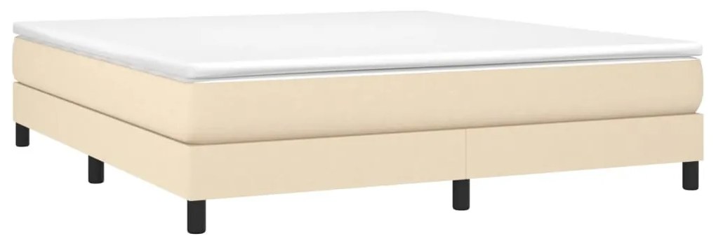 Estrutura de cama sem colchão 180x200 cm tecido cor creme