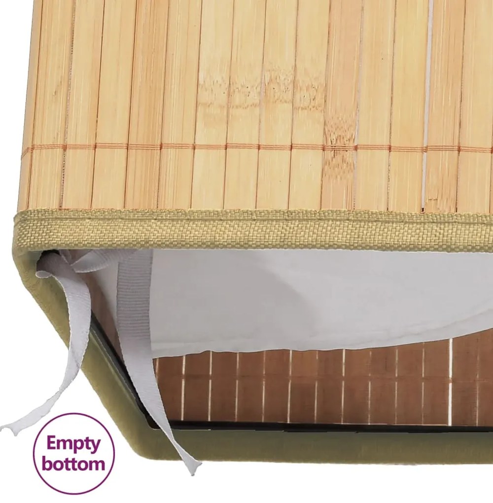 Cesto para roupa suja c/ 2 secções 100 L bambu