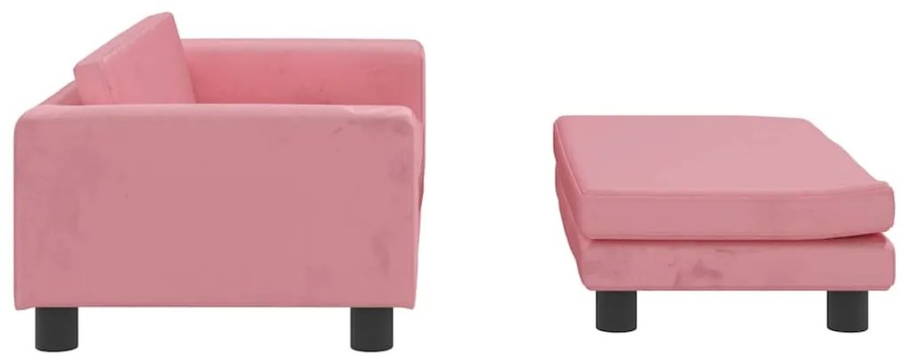 Cama para cães com extensão 100x50x30 cm veludo rosa