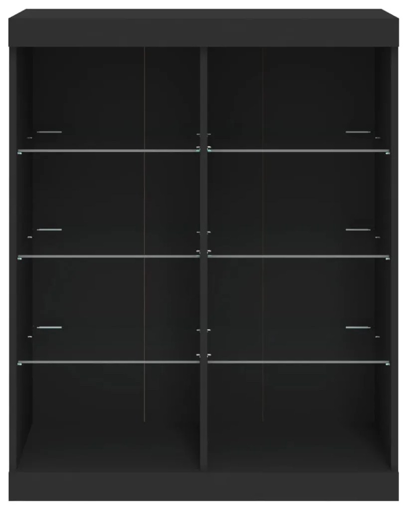 Aparador com luzes LED 81x37x100 cm preto