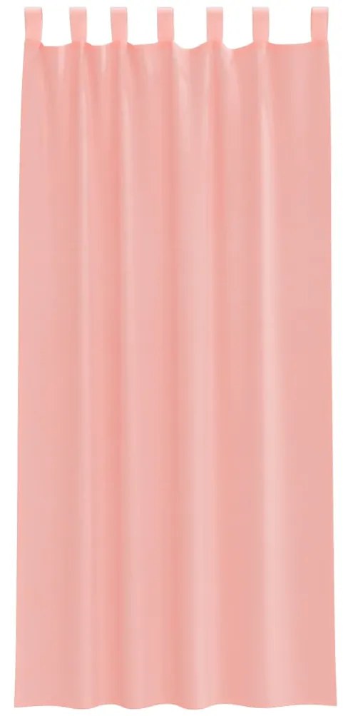 Cortinas de voile com bolsos para varão 2 pcs rosa