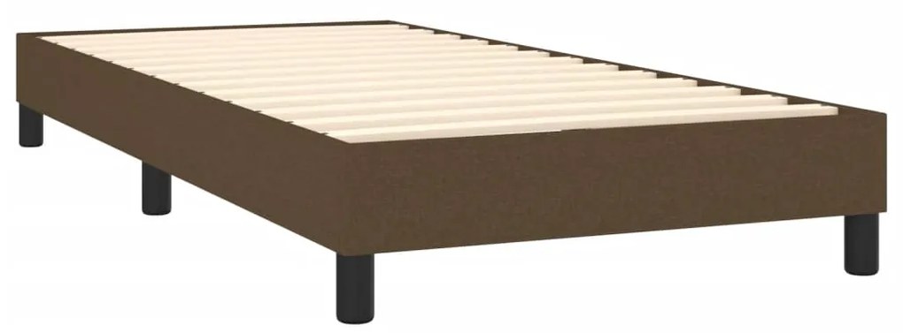 Estrutura de cama 90x200 cm tecido castanho-escuro