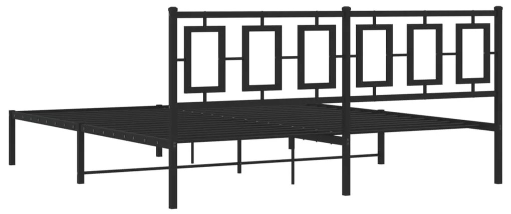 Estrutura de cama com cabeceira 183x213 cm metal preto
