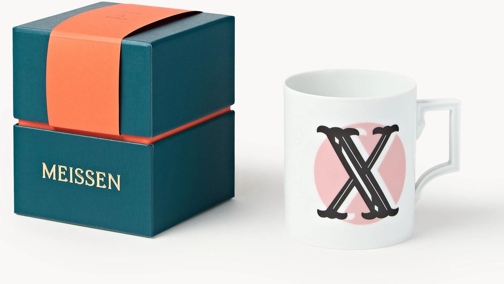 Westwing x MEISSEN, Caneca artesanal com motivo decorativo Initials