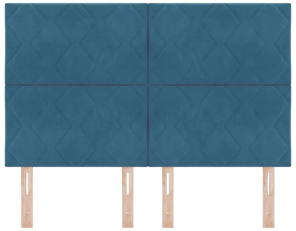 Cabeceira Design de Diamante Azul Escura 160 cm Veludo