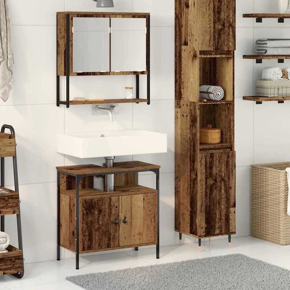 vidaXL Conjunto de Móveis para Banheiro 2 pcs Castanho 60 x 30 x 60 cm