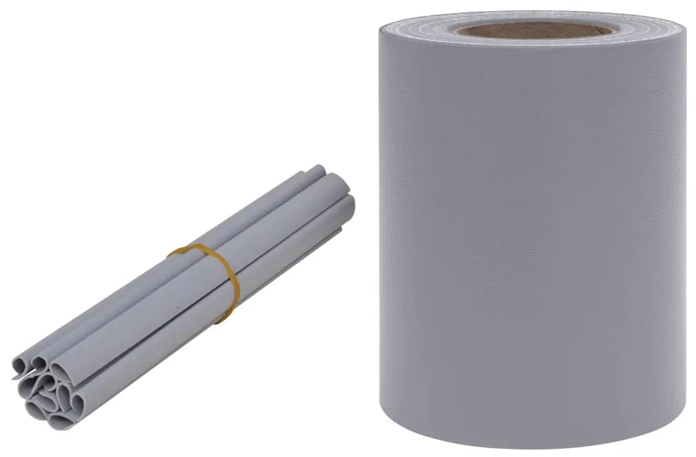 4 pcs painéis privacidade p/ jardim 35x0,19 m PVC cinza-claro