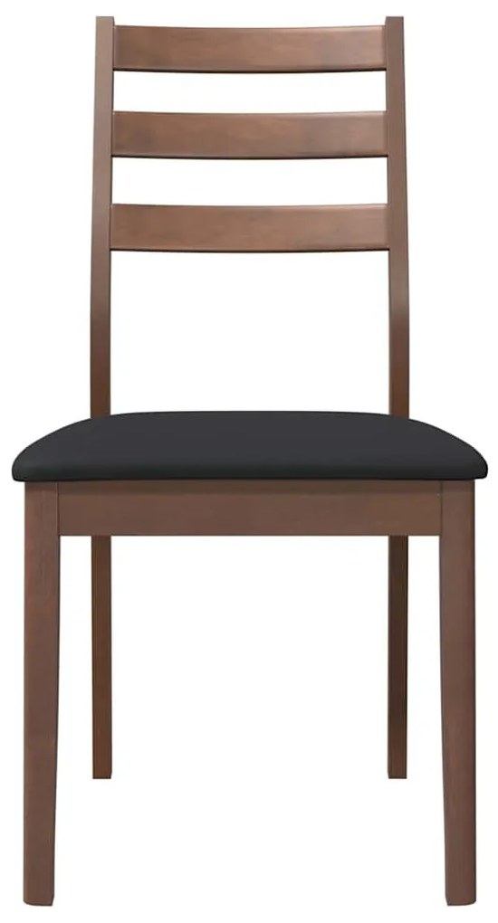 Cadeiras de jantar com almofadões 2 pcs madeira maciça castanho