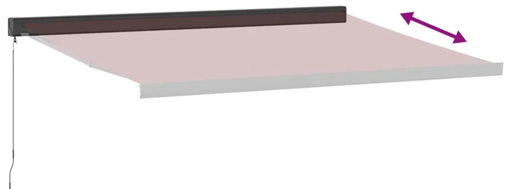 Toldo retrátil manual 450x300 cm bordô