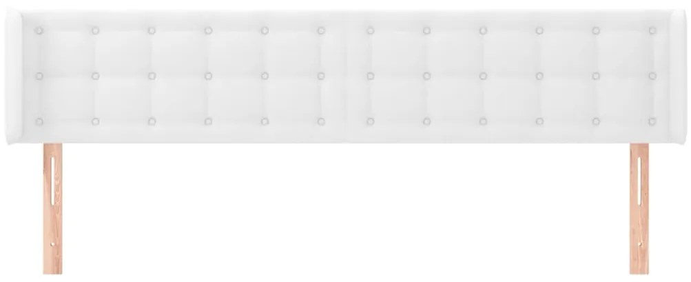 Cabeceira cama c/ abas couro artificial 203x16x78/88 cm branco