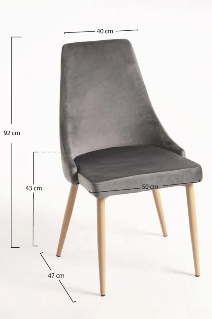 Pack 6 Cadeiras Stoik Wood - Cinza escuro