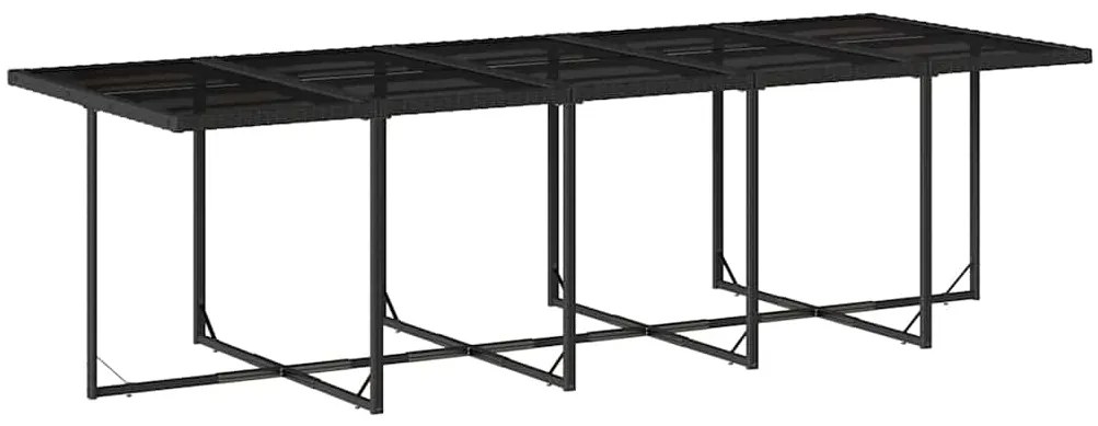 15 pcs conjunto de jantar p/jardim com almofadões vime PE preto