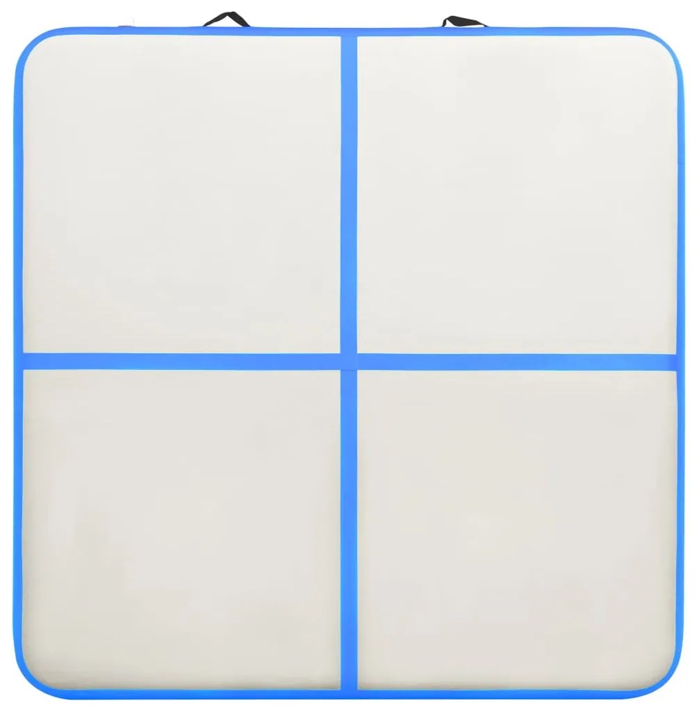 Colchão de ginástica insuflável c/ bomba 200x200x10 cm PVC azul