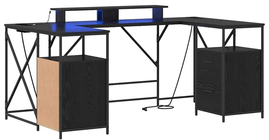 Mesa Carvalho Preto 182 x 101 x 87.5 cm Madeira processada