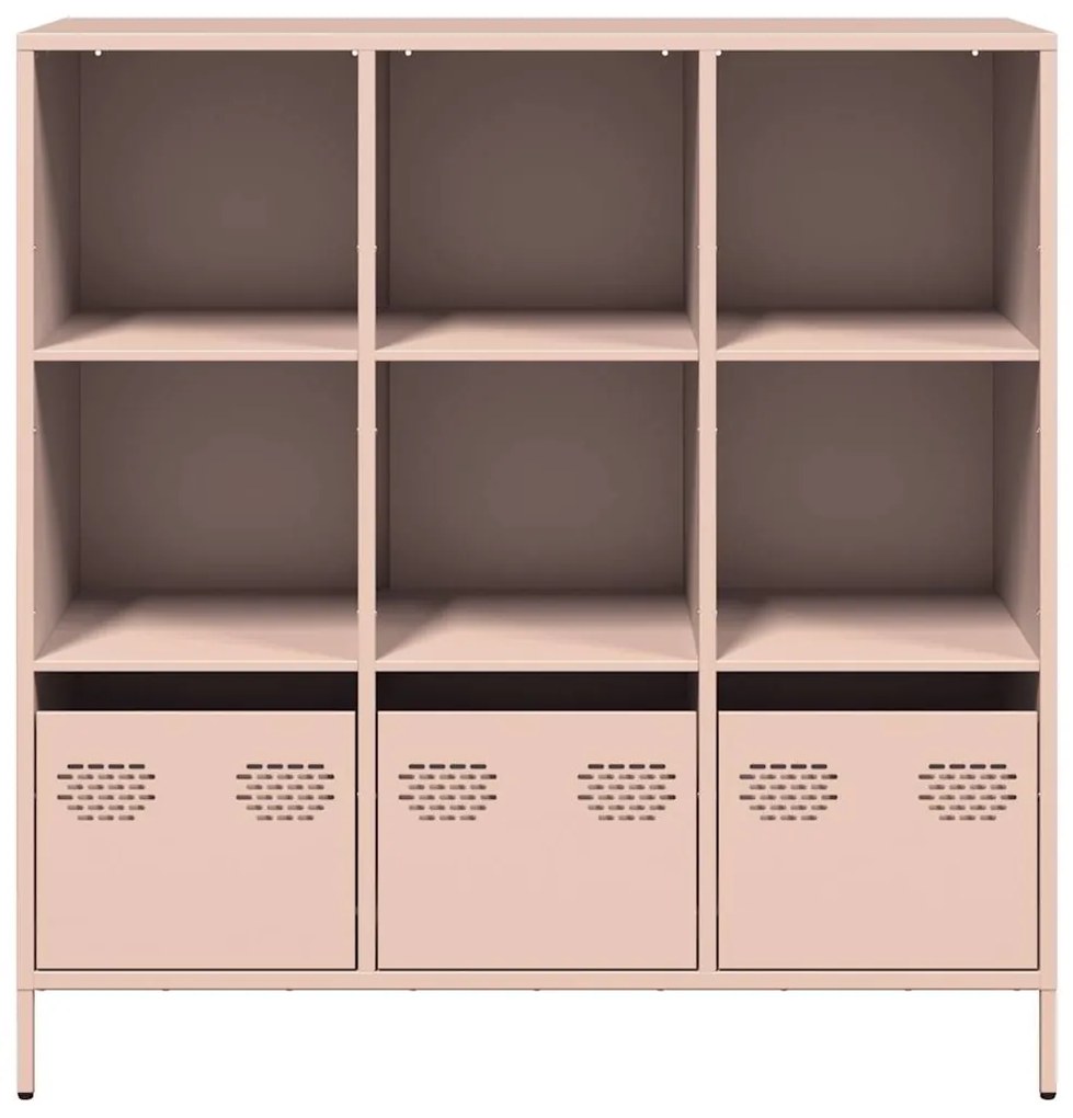 Aparador alto 101,5x39x103,5 cm aço rosa