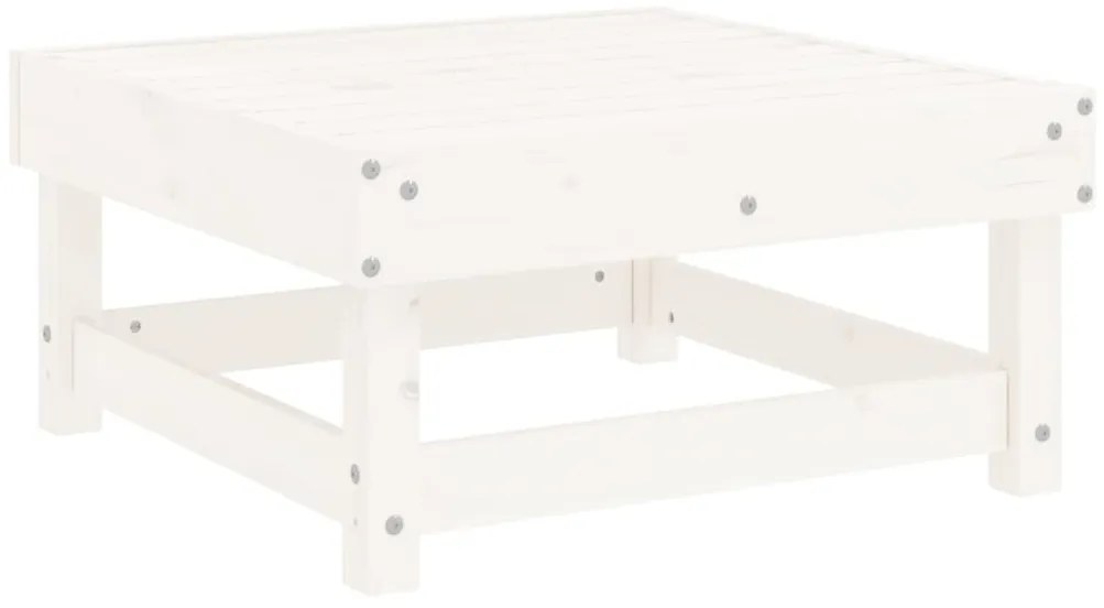 Apoios de pés p/ jardim c/ almofadões 2 pcs pinho maciço branco