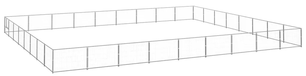 vidaXL Canil para cães 72 m² aço prateado