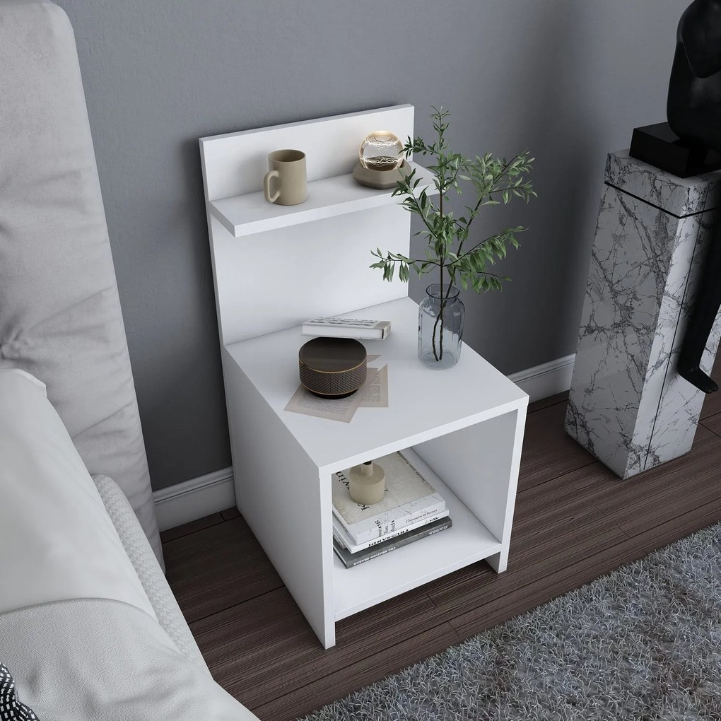 Mesa de Cabeceira Ullman – Branco – 35,6 x 37,4 x 72 cm