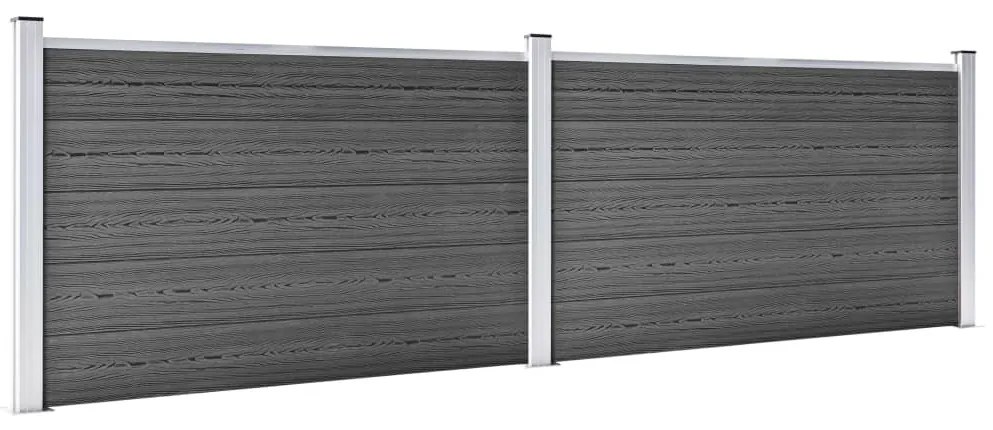 Conjunto de painéis de vedação WPC 353x105 cm preto